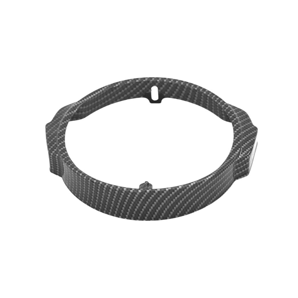 Ghiera cornice faro anteriore Vespa PX PE Arcobaleno - LML Carbonio Nero Lucido