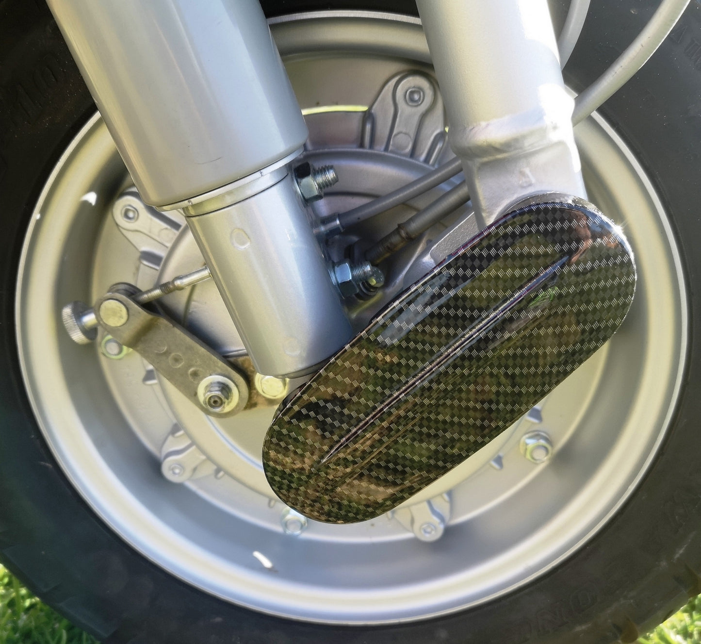 Coperchio Molleggio Forcella - Coprimozzo Vespa PX Arcobaleno Carbonio Nero Luc