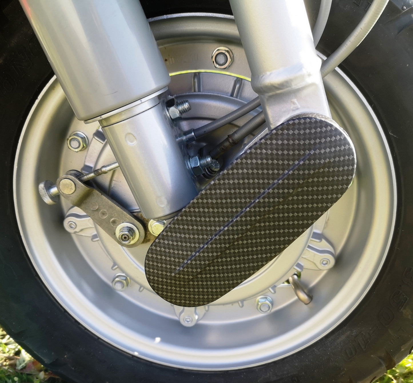 Coperchio Molleggio Forcella - Coprimozzo Vespa PX Arcobaleno Carbonio Nero Opa