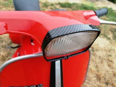Ghiera cornice faro anteriore Vespa 50 Special Carbonio Nero Lucido