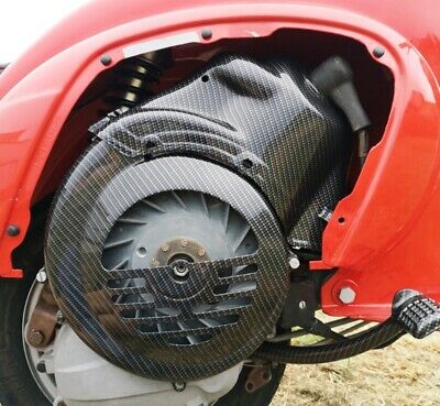 Cuffia Cilindro Motore Vespa 125 Primavera ET3 Carbonio Nero Lucido