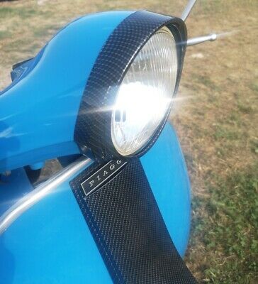 Ghiera cornice faro anteriore Vespa PX PE Carbonio Nero Lucido