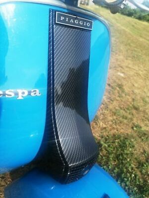 Mascherina anteriore Cravatta Nasello Vespa PX PE I°Serie Carbonio Nero Lucido