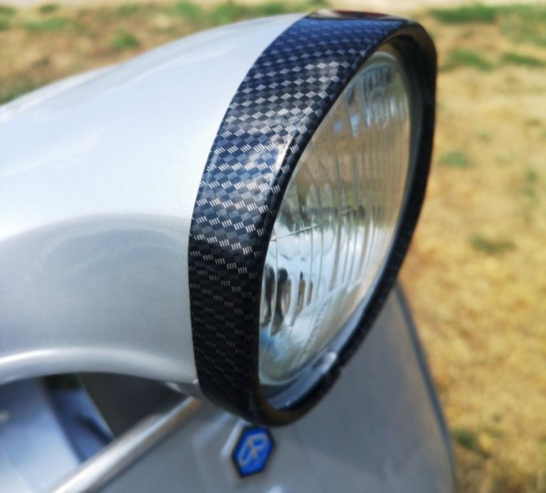 Ghiera cornice faro anteriore Vespa 50 - 90 - 125 Primavera ET3 Carbonio Nero L